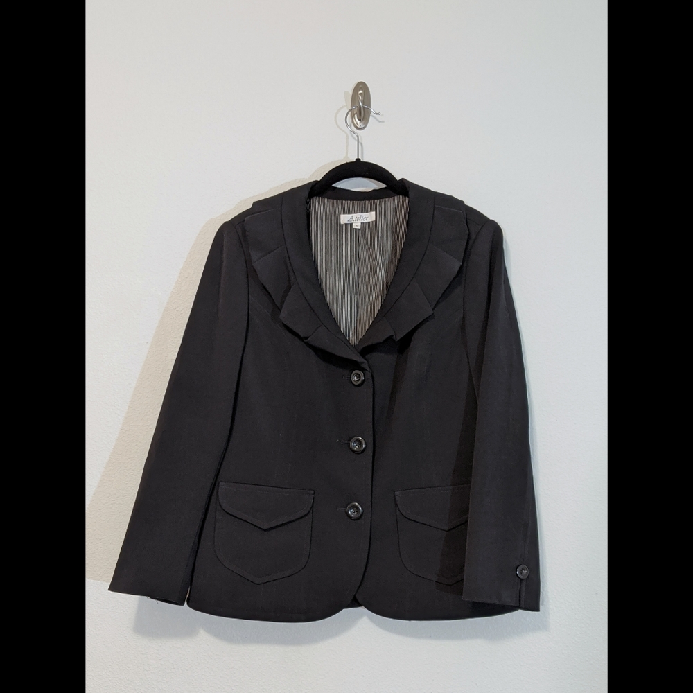 Atelier Women's Black Structured Blazer | 10